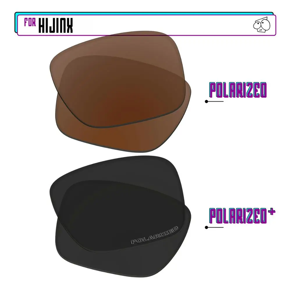 EZReplace Polarized Replacement Lenses for - Oakley Hijinx Sunglasses - Black P Plus-Brown P