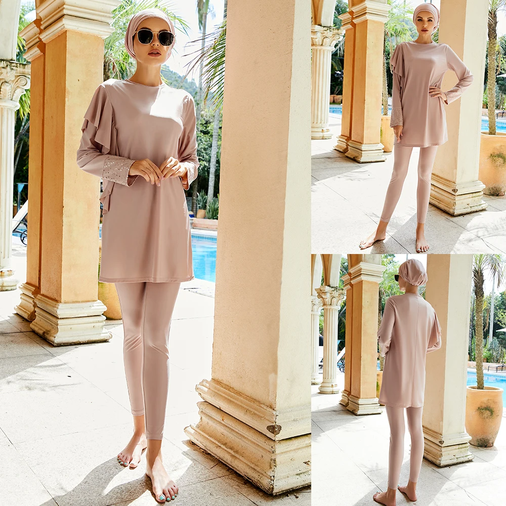 2022 г. мусульманский женский купальник купальники Burkini Mujer Moslem Muslem Maillot De Bain Femme с
