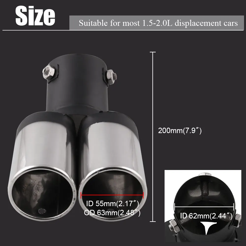 Автомобильный круглый изогнутый глушитель из нержавеющей стали выхлопной 1 2