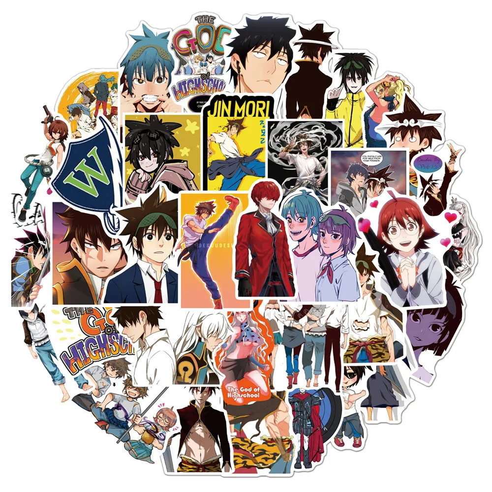 

10/50PCS Hot Anime The God of High School Stickers for Laptop Luggage Motorcycle Suitcase Skateboard PVC Decals