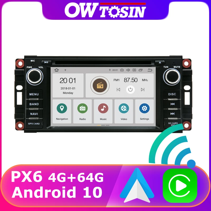 Андроид 10 GPS автомобильный медиа PX6 для Jeep Compass Grand Cherokee Commander Wrangler неограниченный