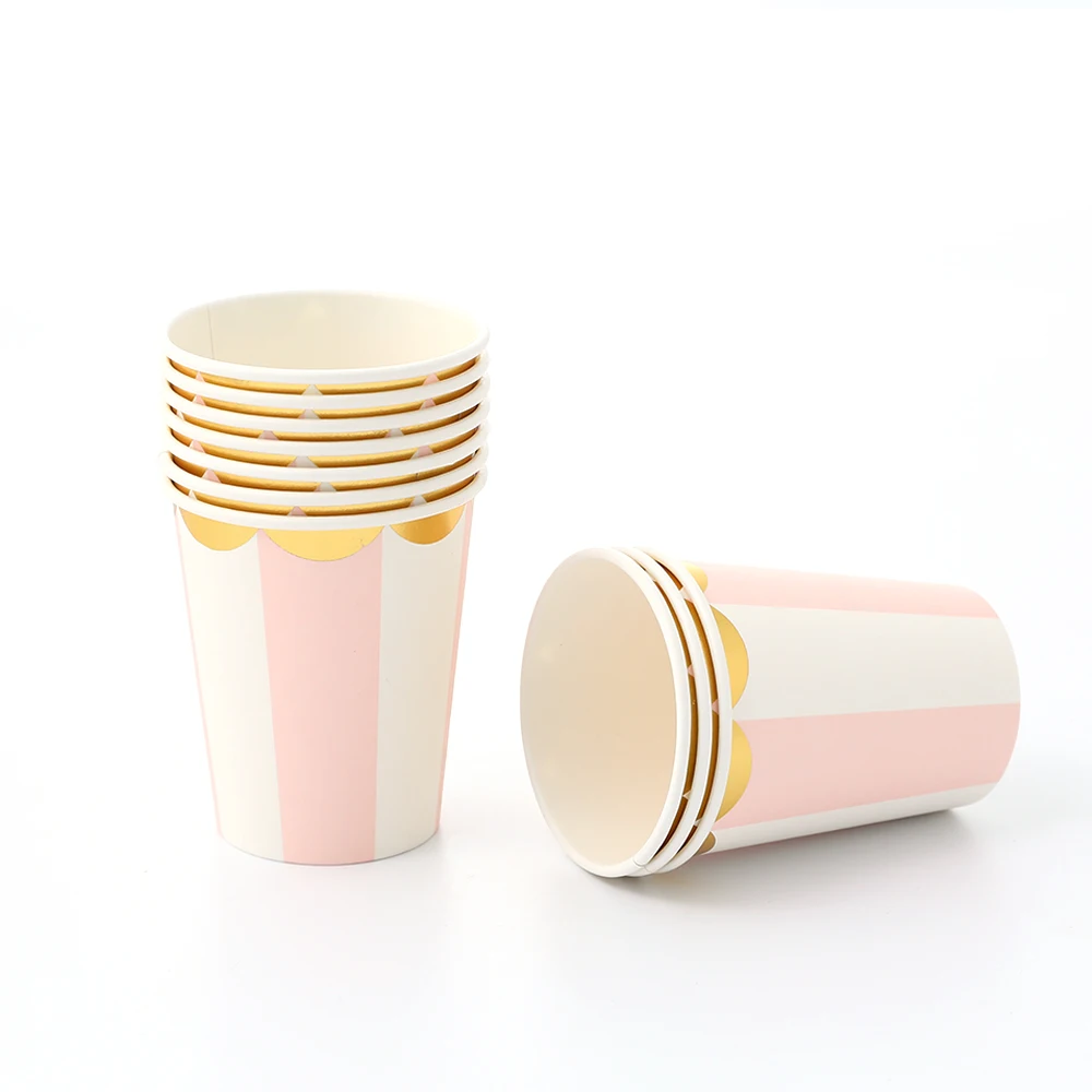 Золоченая Высококачественная одноразовая посуда набор розовых и зеленых