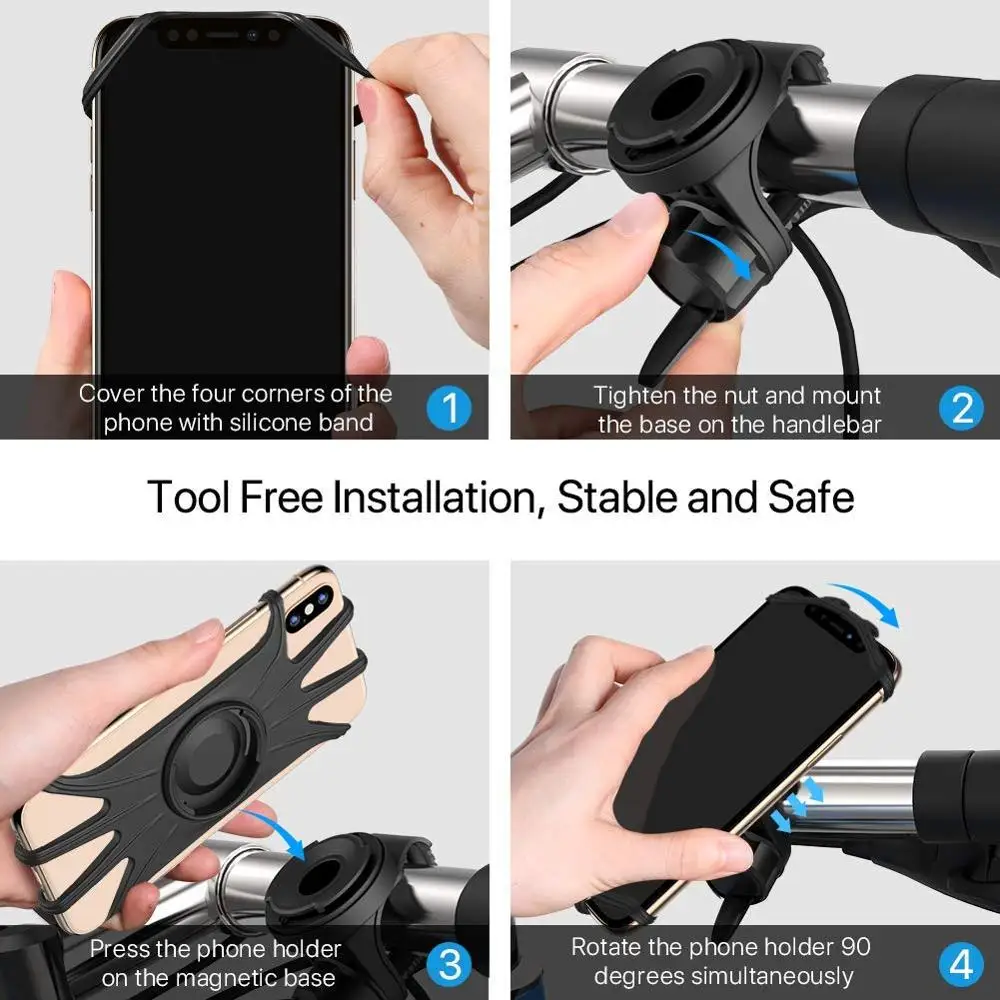 Seonstai Bicycle Phone Holder for iPhone Samsung Xiaomi huawei Universal Motorcycle scooters Handlebar Stand Support Bracket | Мобильные
