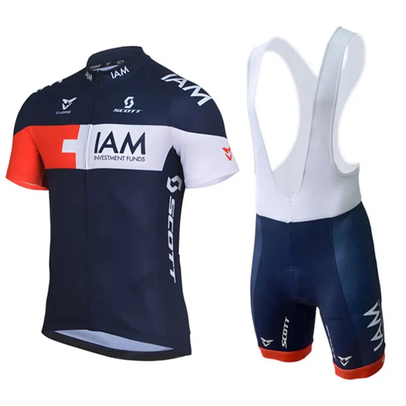 

2021 Summer IAM Team Cycling Black Short Sleeve Jersey Bib Set Mtb Clothing Polyester Breathable Men Pro Cycling Jersey