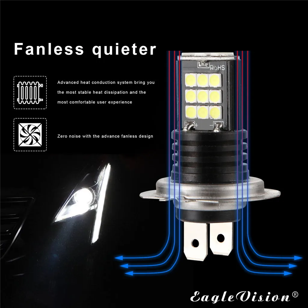 2 шт. автомобисветодиодный светодиодные RGB лампы H7 3030 24 SMD Вт 6000 К|Световая