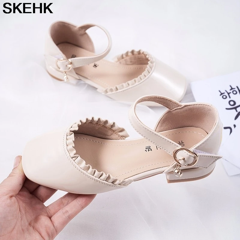SKHEK детские сандалии принцессы Детские свадебные туфли для девочек на высоком