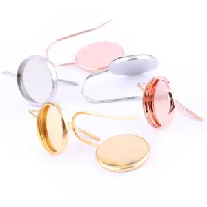 10 шт., заготовки для сережек из нержавеющей стали, 12 мм