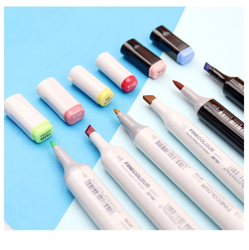 FINECOLOUR художественные маркеры двуглавый EF100/EF101/EF102 240/160/480 цвета художника эскиз спиртовой основе маркеры для анимационной манги