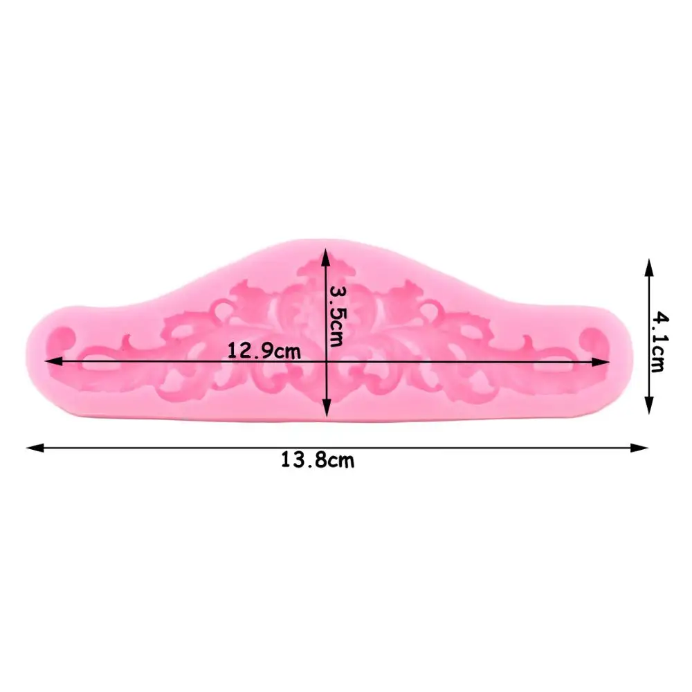 3D ремесло барокко рельеф силиконовые формы для тортов кайма мастики пресс форма