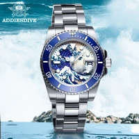 official mens automatic mechanical watch addiesdive surf 20bar waterproof bgw9 luminous watch japan nh35 diveing wrist watch