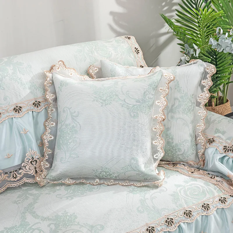 Летняя шелковая Нескользящая подушка для дивана в европейском стиле