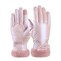 Женские зимние непромокаемые перчатки с искусственным мехом 1