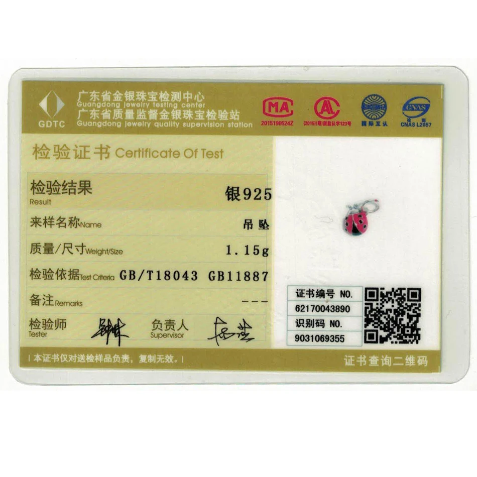 

ELESHE 925 Sterling Silver Red Enamel Animal Insect Ladybug Charm Bead Fit Original Bracelet DIY Ladybird Jewelry Making