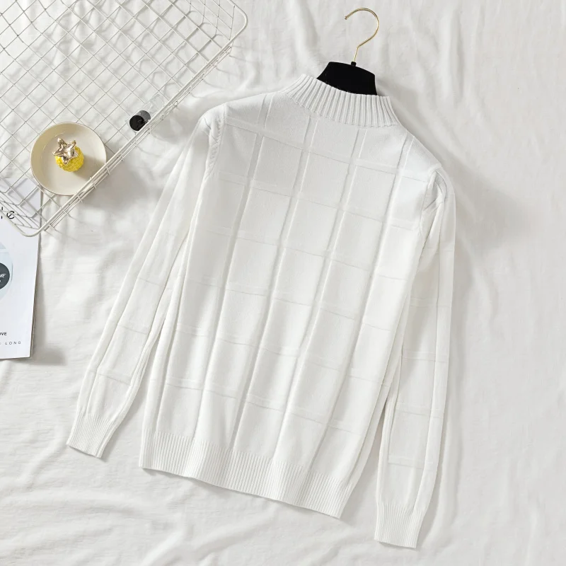 Осень-зима 2019 новинка пуловер с высоким воротником свитер для женщин тонкий