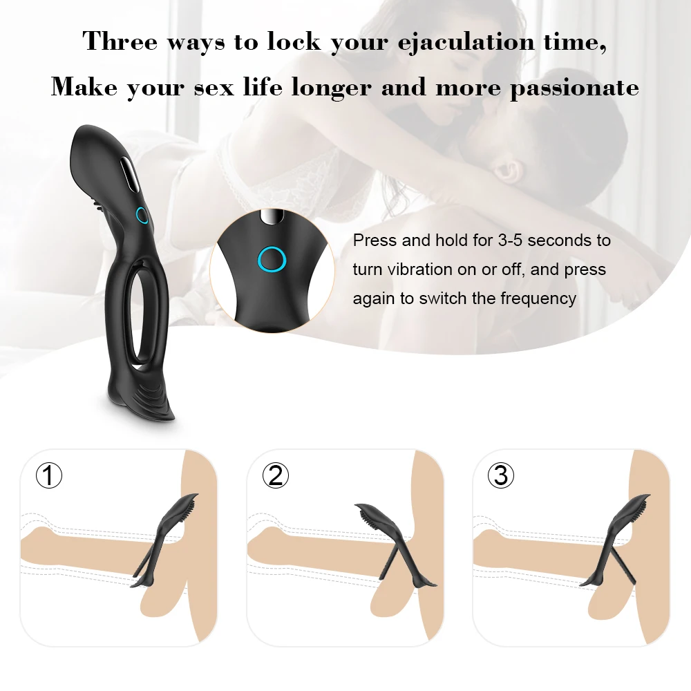 Вибратор для пениса 10 режимов Стимулятор клитора задержка эякуляции вибратор