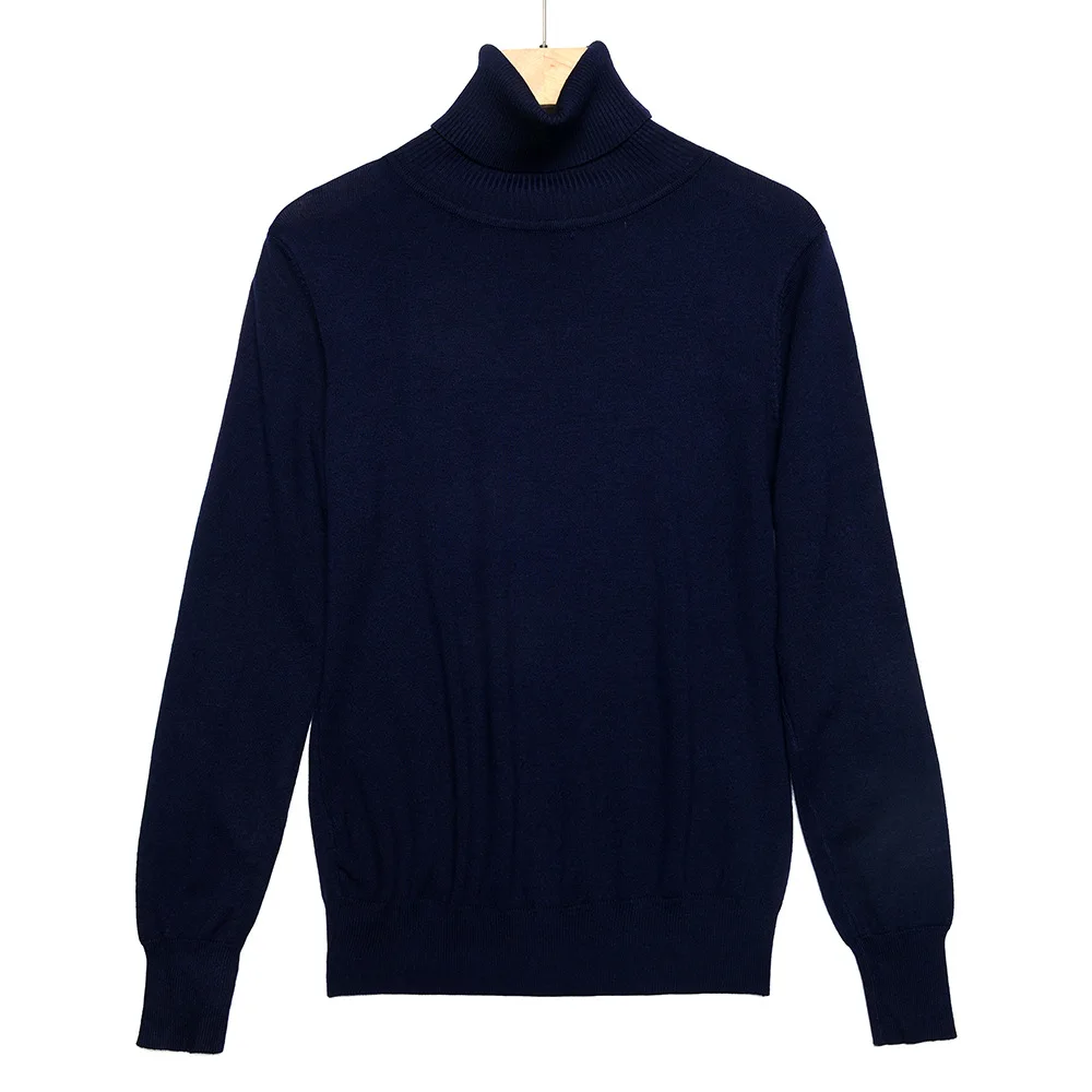 Navy Blue 9488 ONLYSVTER женский свитер с высоким воротником пуловеры с длинными рукавами Топ хорошо тянется мягкий женский джемпер Повседневный вязаный пуловер - Color: Navy Blue 9488