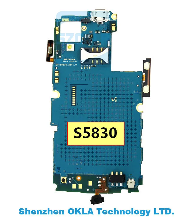 1 шт. для samsung Galaxy Ace S5830 материнская плата используется от оригинальной замены