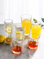 6pcsset blue beer steins thick bottom glass cup household heat resistant glass tea beer glass juice cup red wine glass