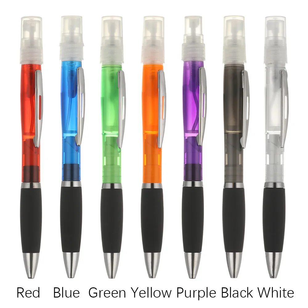 

3ML Portable Multifunction Spray Ballpoint Pen Plastic Disinfectant Pen with Mini Refillable Travel Perfume Bottle Stationery