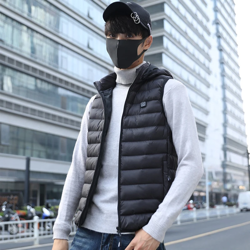 

ZYNNEVA New Winter Electric Heated Vests Men Women USB Self Heating Thermal Clothes Travel Down Vest Fever Male Jackets GC1122