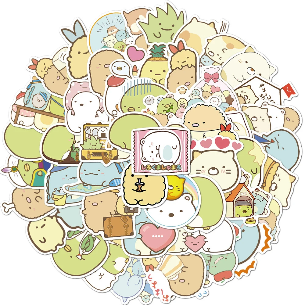 103050pcs cartoon sumikko gurashi cute stickers laptop diy skateboard fridge guitar fridge graffiti sticker decals kid toys free global shipping