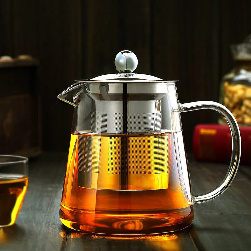 Чайные наборы кунг-фу термостойкий стеклянный чайник с инфузером из нержавеющей