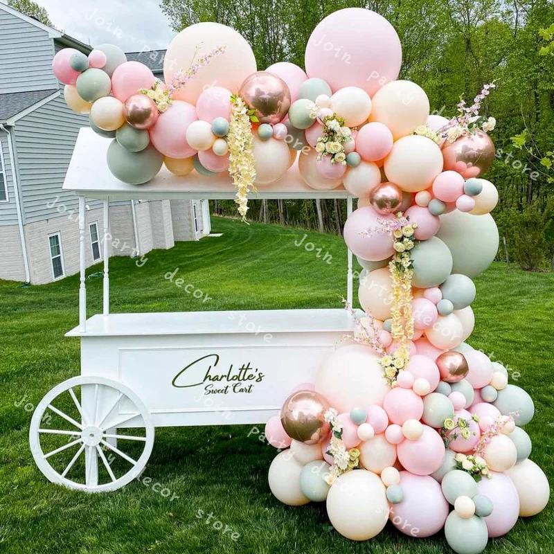 

Children's Birthday Party Balloon Arch 107Pcs Of Macaron Rose Gold Pink Wedding Wreath Party Graduation Baby Shower Decoration