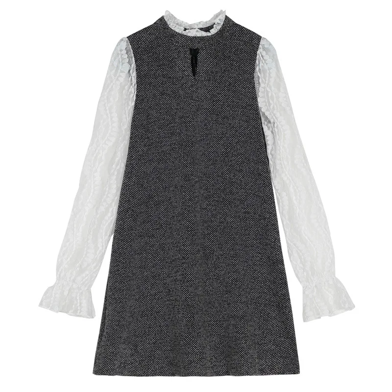 WLG/платье для мамы и дочки Семейные комплекты сезон весна осень оранжевое черное