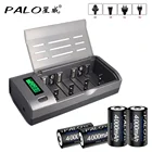PALO C размер батареи 4000mAh перезаряжаемые батареи LR14 1,2 V Ni-MH  Smart Быстрая зарядка LCD зарядное устройство для AA AAA C D 9V батареи