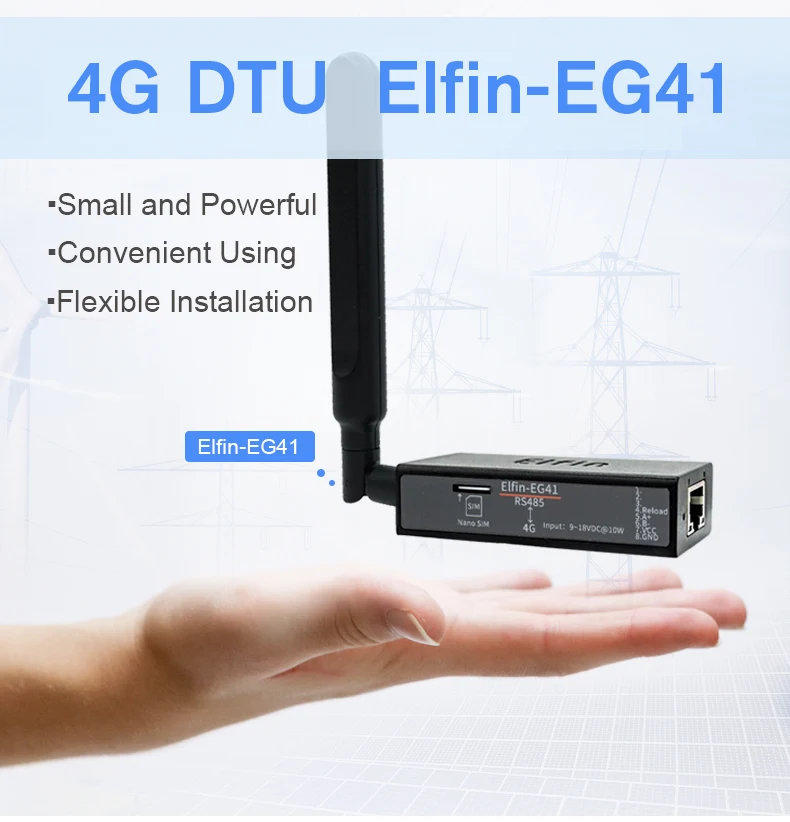 Высоковольтный модуль DTU Elfin-EG41 4G беспроводной RS485 Серийный порт цифровая