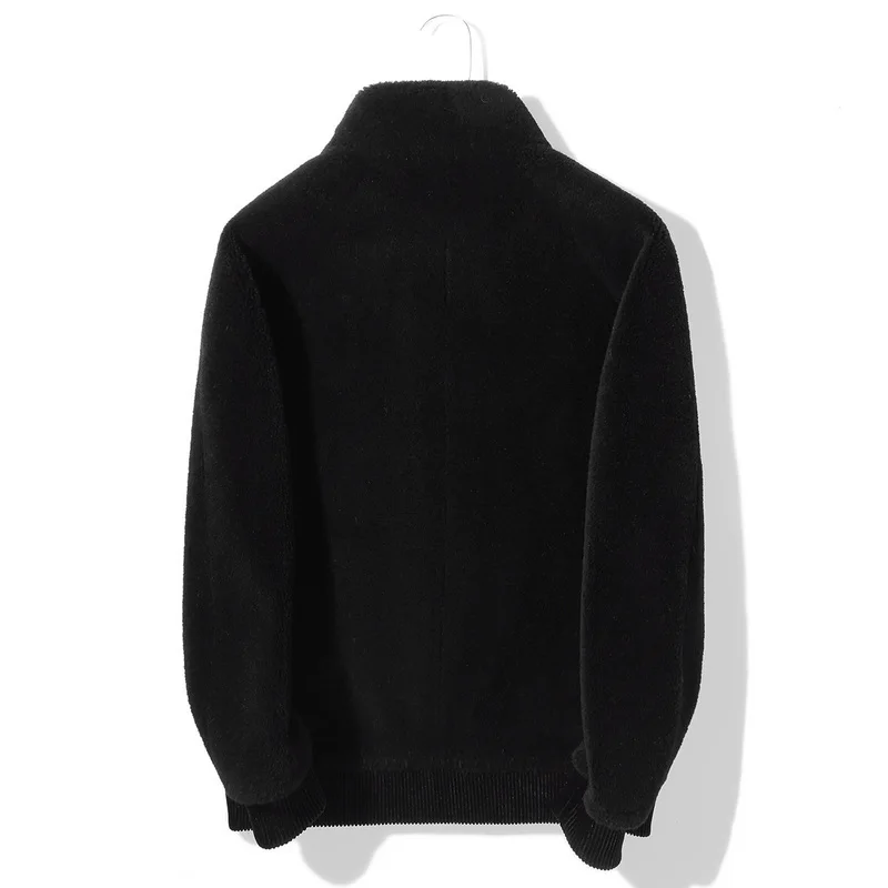 Мужское пальто с натуральным мехом короткая одежда осень-зима 2020 овчина