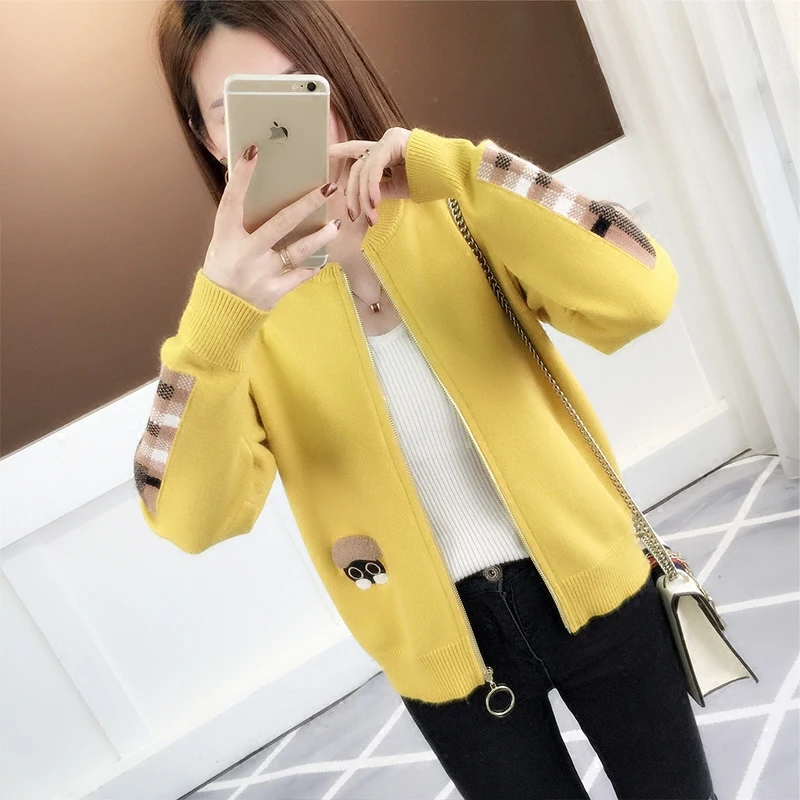 2021 Spring Autumn Short Knit Cardigan Women's Sweater Jacket Korean Loose All-match Female Knitted Warm Sweaters Casual Tops |