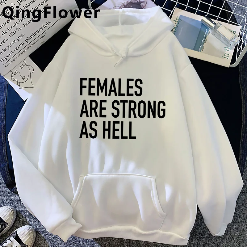 

Феминистская Женская толстовка Pwr Power Grl для девушек, женская уличная одежда в стиле хип-хоп, Женский пуловер, одежда Аниме
