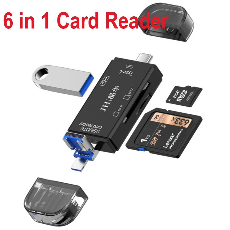 

3 в 1, кардридер OTG 2,0 с портом Type C, micro USB и USB