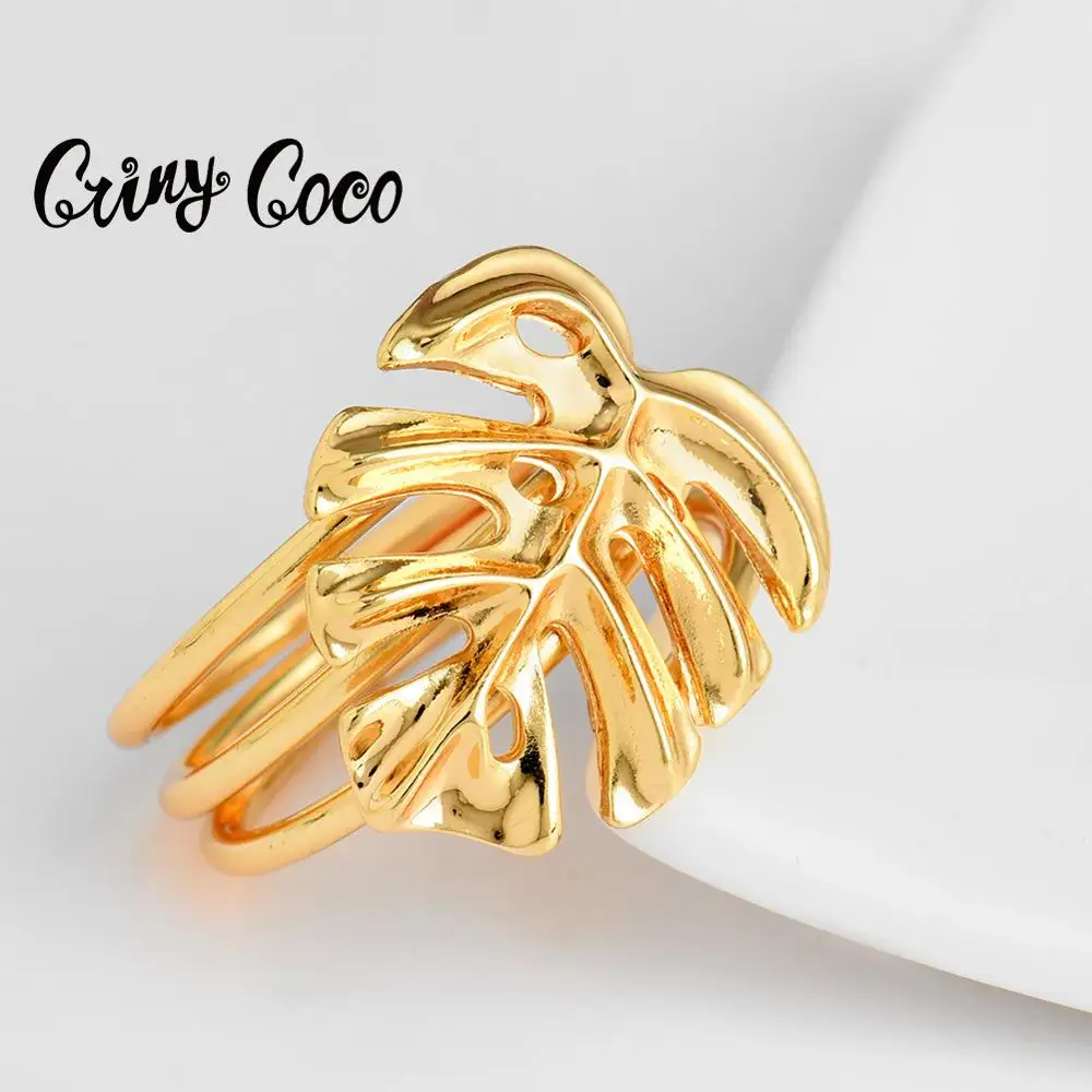 

SophiaXuan Monstera Leaf Rings Accessories Plated Jewelry Ring Gold for Women Woman Rings Type Fine or Fashion Style Item Type