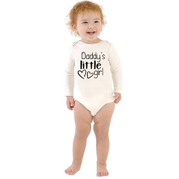 

Dad Little Girl Print Babys Romper Newborn Infant Toddler Girl Long Leeve Suit Cotton Autumn Winter Onesie Clothing