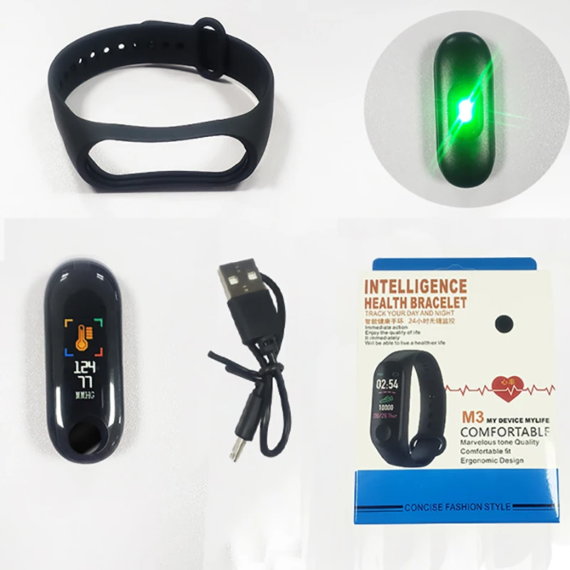 Умный Браслет M3 фитнес трекер сообщения напоминания умный браслет с цветным