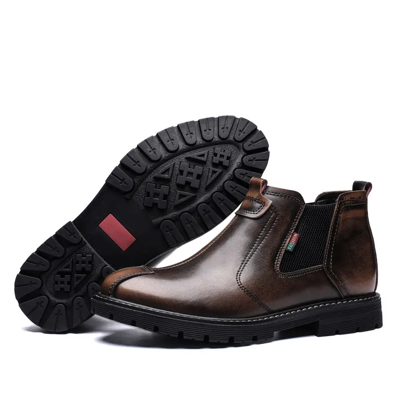 Ботинки Челси мужские модная повседневная обувь водонепроницаемые ботильоны на