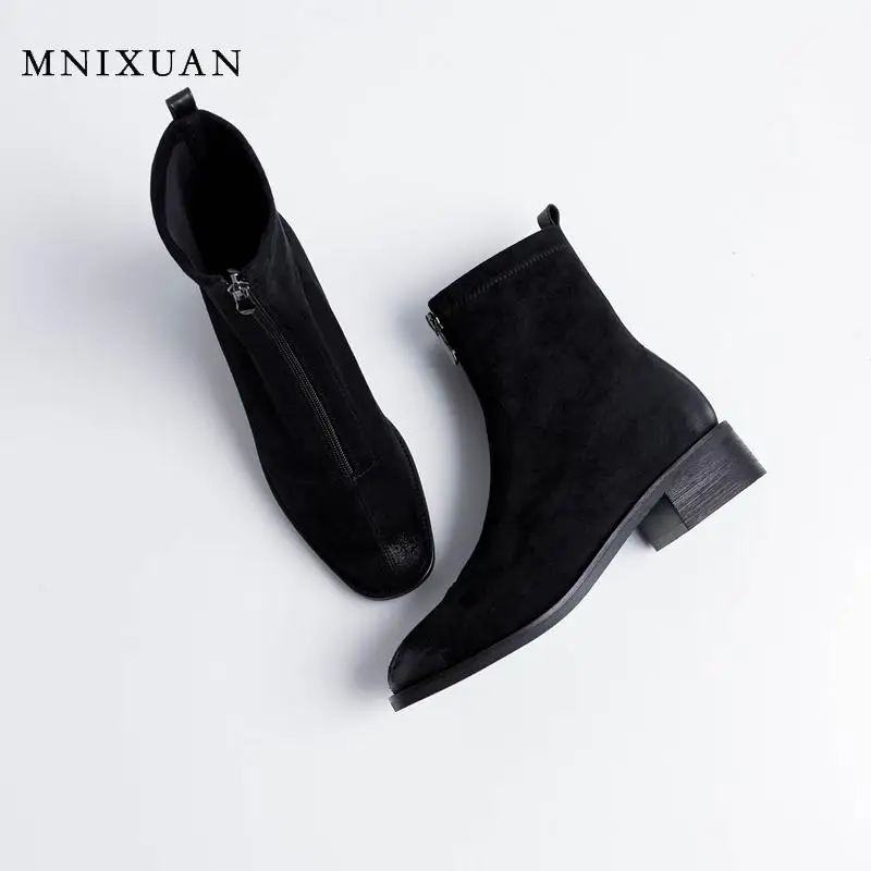 MNIXUAN/ботинки в западном стиле коллекция 2019 года сезон осень-зима модная женская