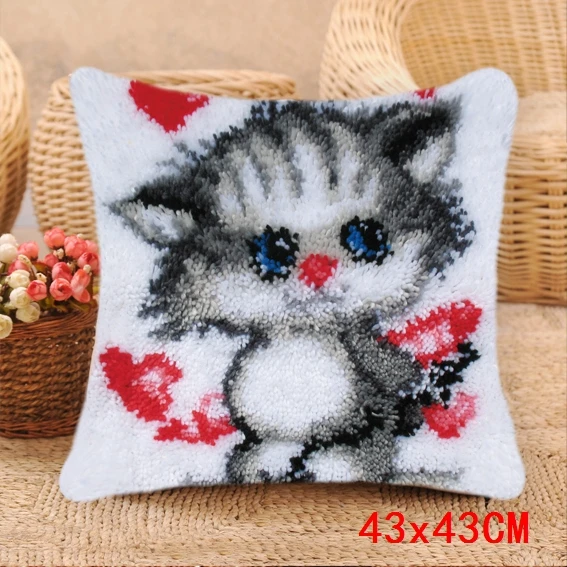 diy animal series exquisite coarse wool cross stitch carpet embroidery 3d segment embroidery pillow handmade material package free global shipping