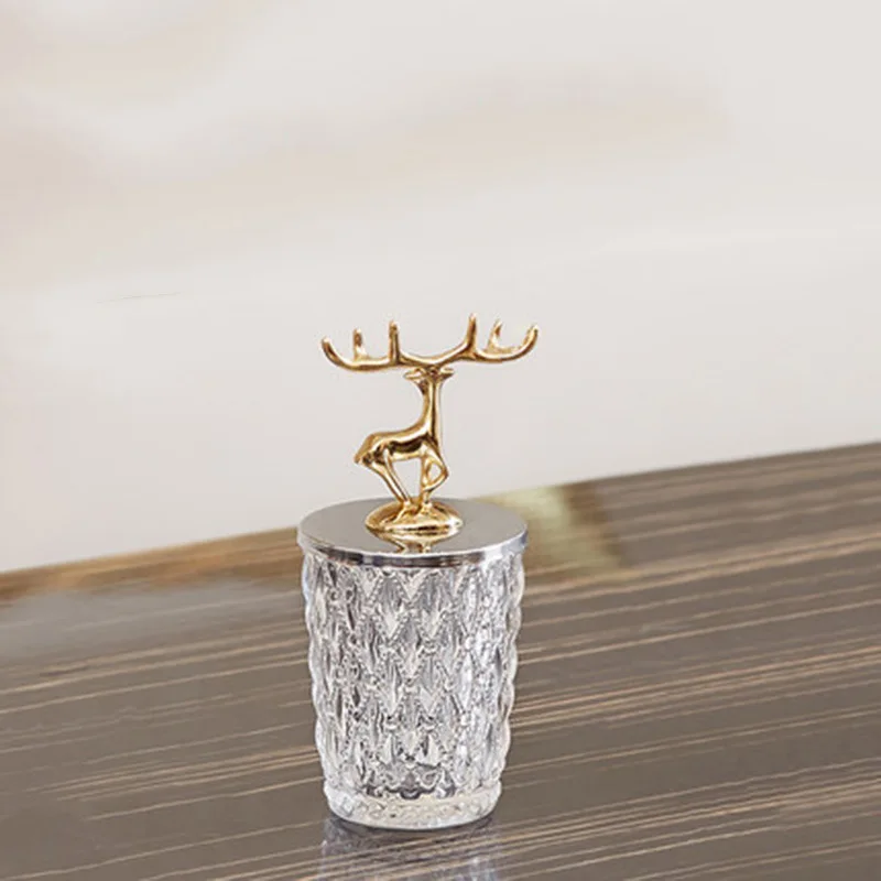 Европейский банка из хрустального стекла золотой чехол с лосем конфеты положить