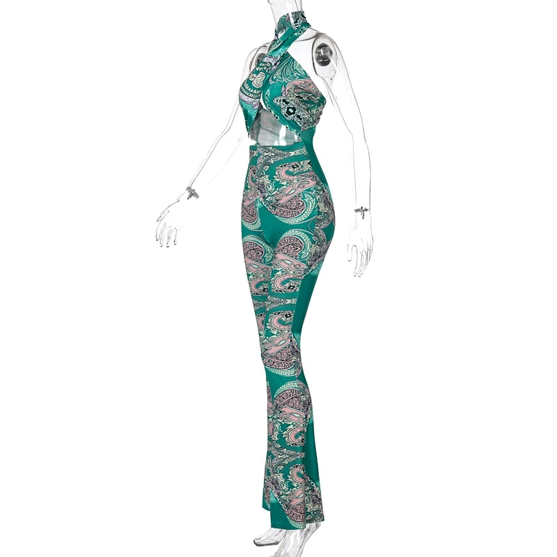 

Sleeveless Backless Hollow Out Jumpsuit Summer Women Sexy Fashion Streetwear Outfits