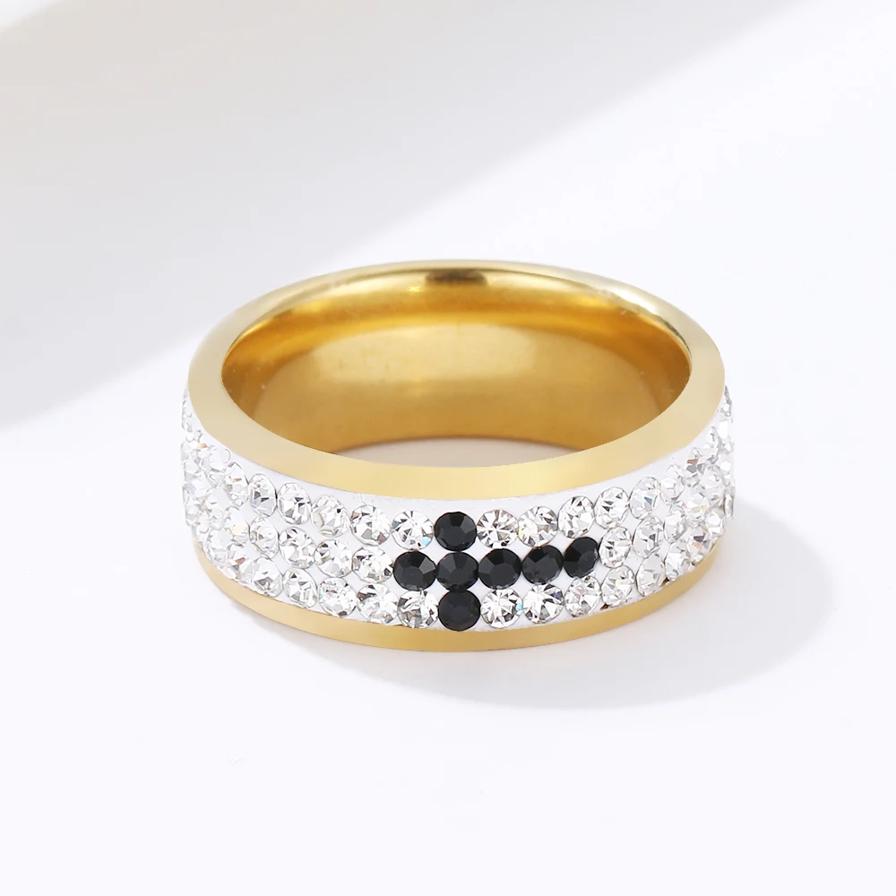 Женские винтажные кольца DOTIFI черные и белые классические из нержавеющей стали