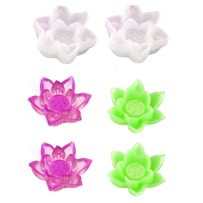 

6 Pcs Lotus Resin Mold 3D Flower Epoxy Resin Molds for Table Jewelry Casting Molds Silicone Resin Handmade Craft Tools