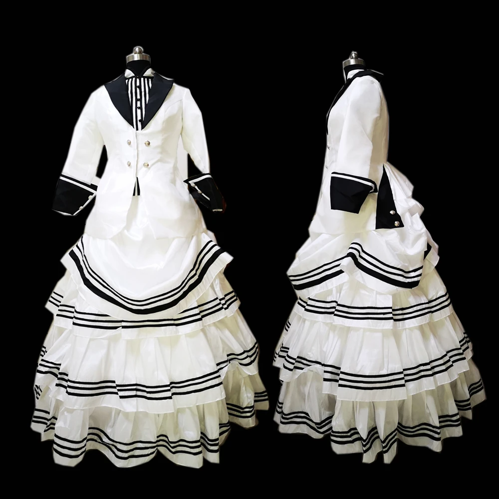 Винтажные бежевые костюмы в стиле викторианского стиля 1860s Scarlett Civil War Southern Belle