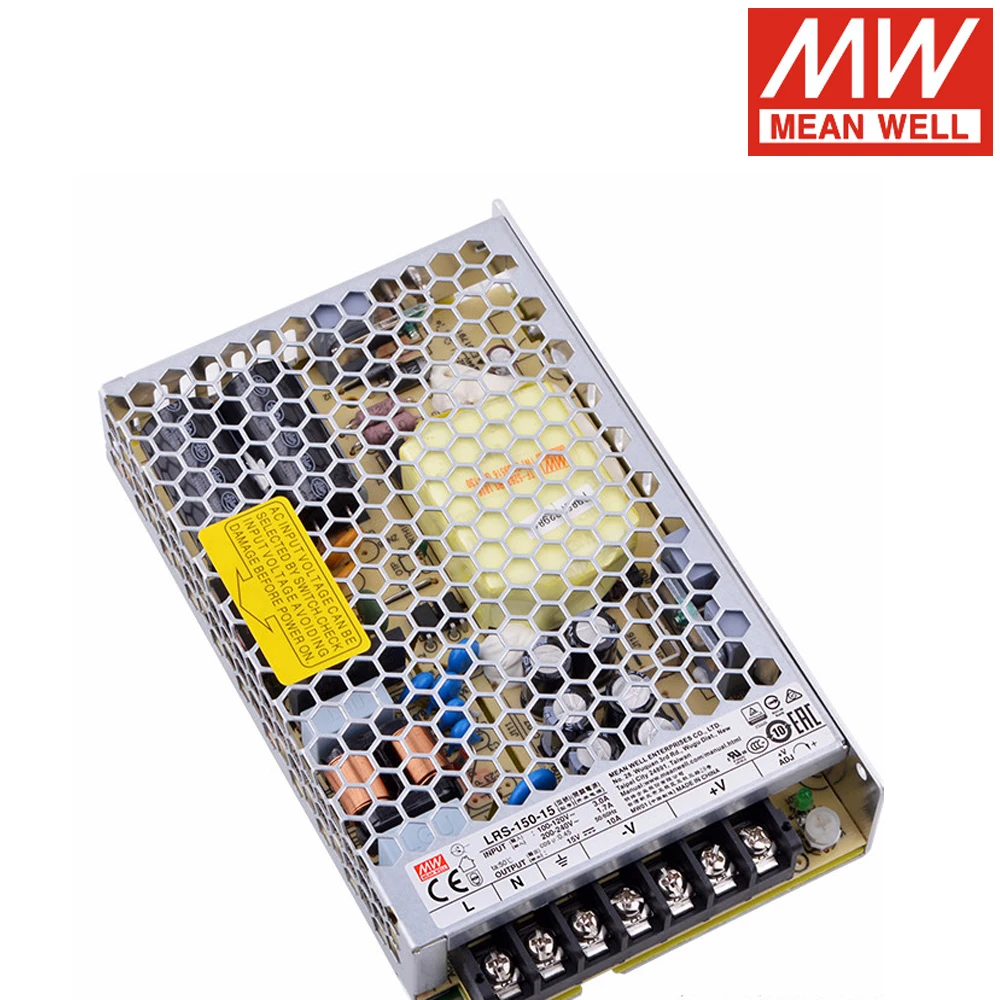 Оригинальный светодиодный драйвер MEAN WELL LRS-150-15 110/220 В переменного тока в