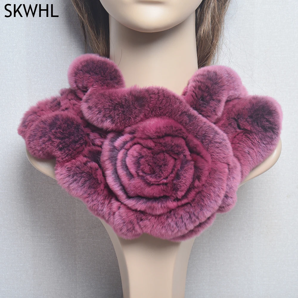 

Women Luxury Scarf Winter Warm Real Rex Rabbit Fur Scarf Foulard Fashion Lady Natural Rex Rabbit Fur Scarf Genuine Fur Muffler
