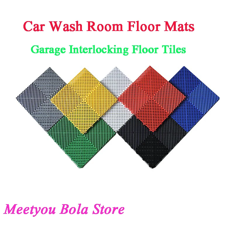 40 pcs free shipping car wash room floor mats 40x40x1 8cm plastic splicing grille leaking mat garage interlocking floor tiles free global shipping