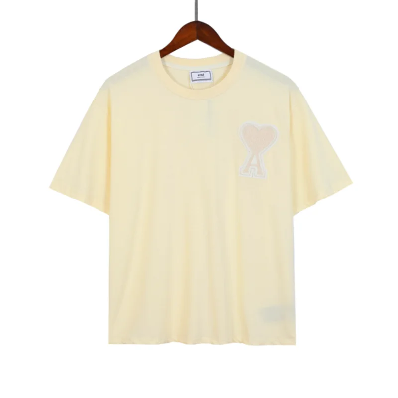 

Short-sleeved women's latest 2021 summer Korean version of the tide brand ami love A letter embroidery men and women casual loos