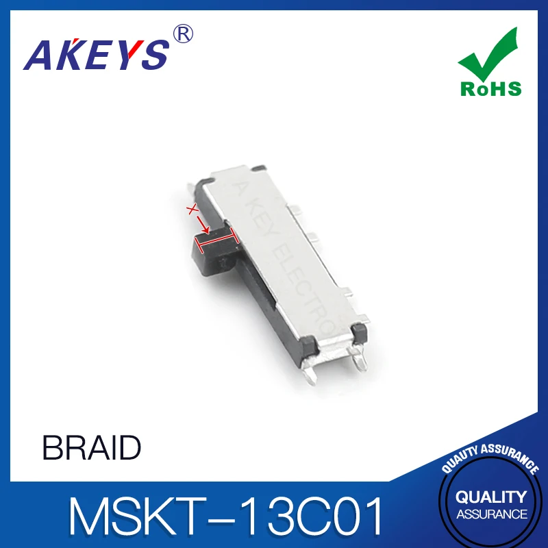 

20 шт MSKT-13C01 8-контактный 3-позиционный боковой циферблат, мини-переключатель SMT Micro скользящий переключатель